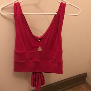 Free people pink cropped tank top